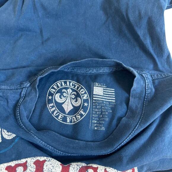 Y2K ROCKER AFFLICTION ROCK‎ N RUN GRAPHIC T SHIRT SMALL - Picture 6 of 7